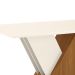 Mesa de Jantar Retangular com Tampo de Vidro Lucena Off White e Nature 160 cm