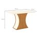 Mesa de Jantar Retangular com Tampo de Vidro Selena I Off White e Nature 120 cm