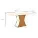 Mesa de Jantar Retangular com Tampo de Vidro Selena I Off White e Nature 160 cm