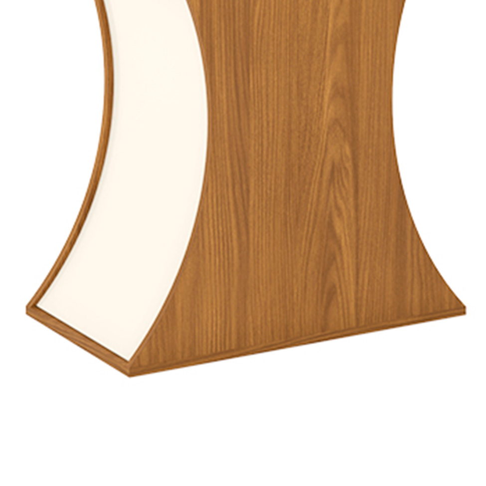 Mesa de Jantar Retangular com Tampo de Vidro Selena II Off White e Nature 120 cm