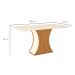 Mesa de Jantar Retangular com Tampo de Vidro Selena II Off White e Nature 160 cm