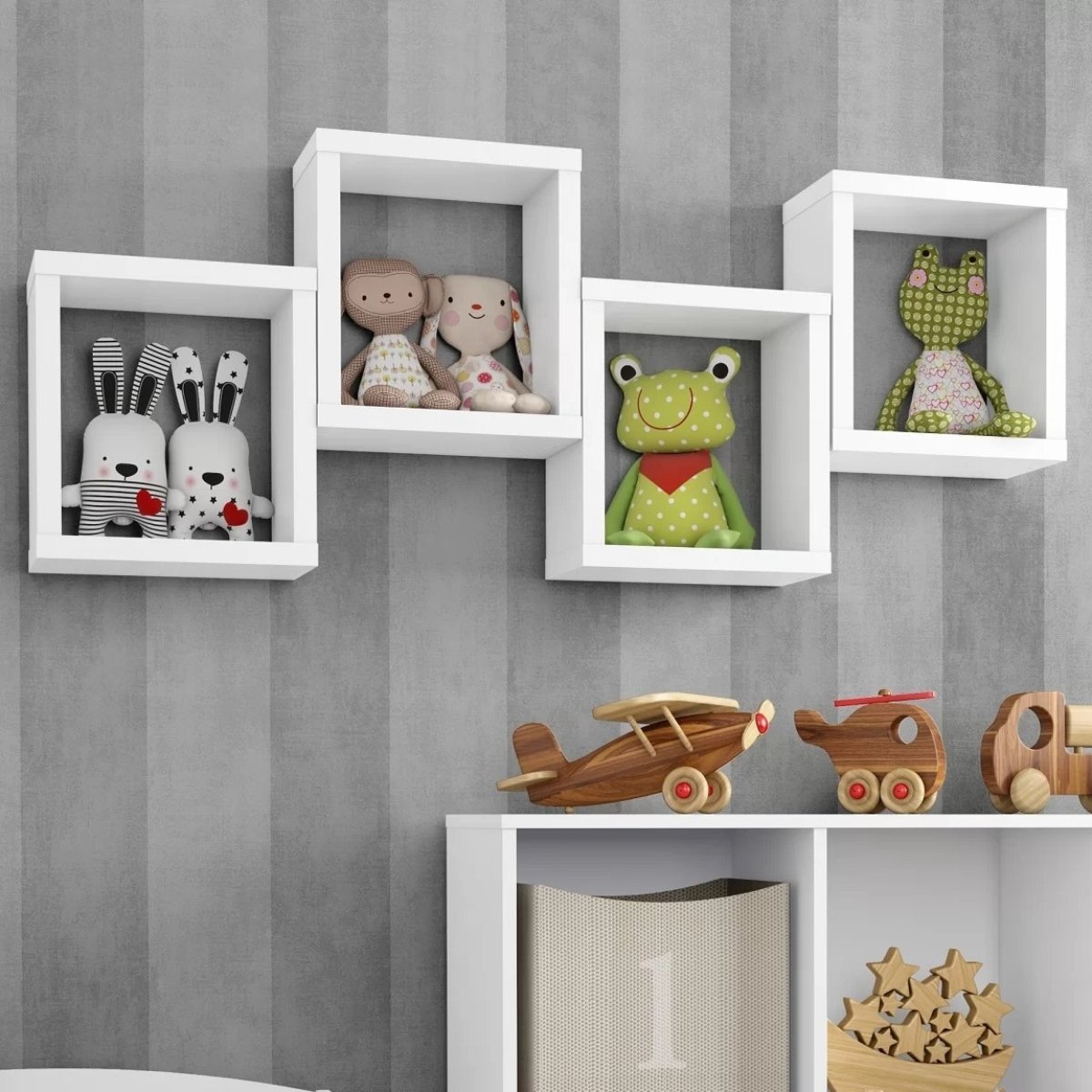 Nicho Decorativo de Parede Multiuso em MDP - Aquarela Branco HP