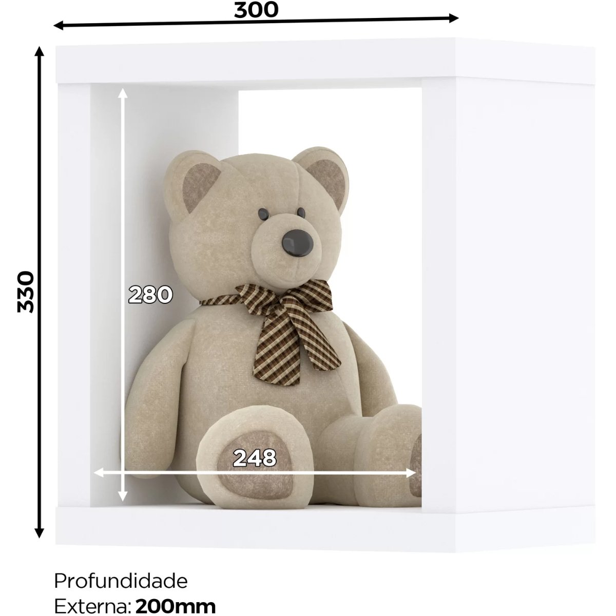 Nicho Decorativo de Parede Multiuso em MDP - Aquarela Branco HP