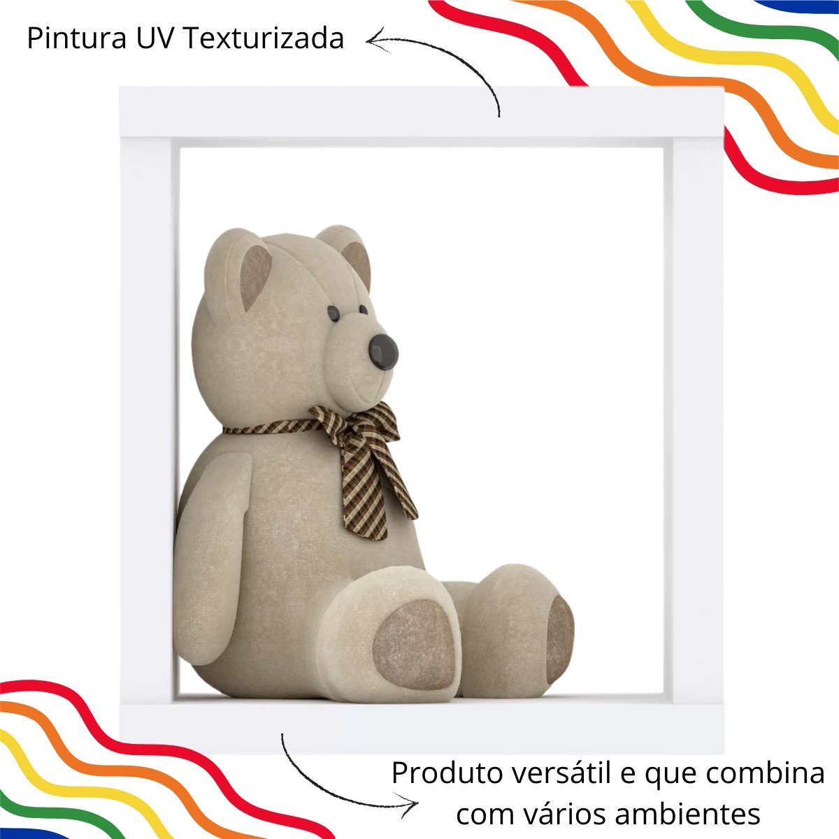 Nicho Decorativo de Parede Multiuso em MDP - Aquarela Branco HP