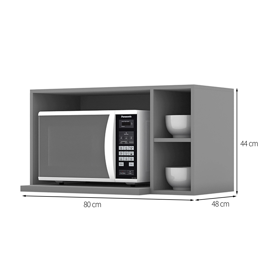 Nicho para Micro-ondas Ketlin Cinza