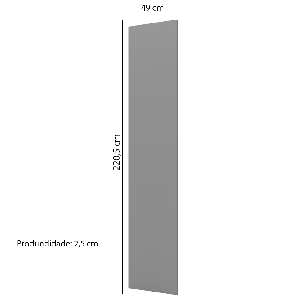 Painel Fechamento Lateral 221x49 cm C429 Americana Cinza Henn