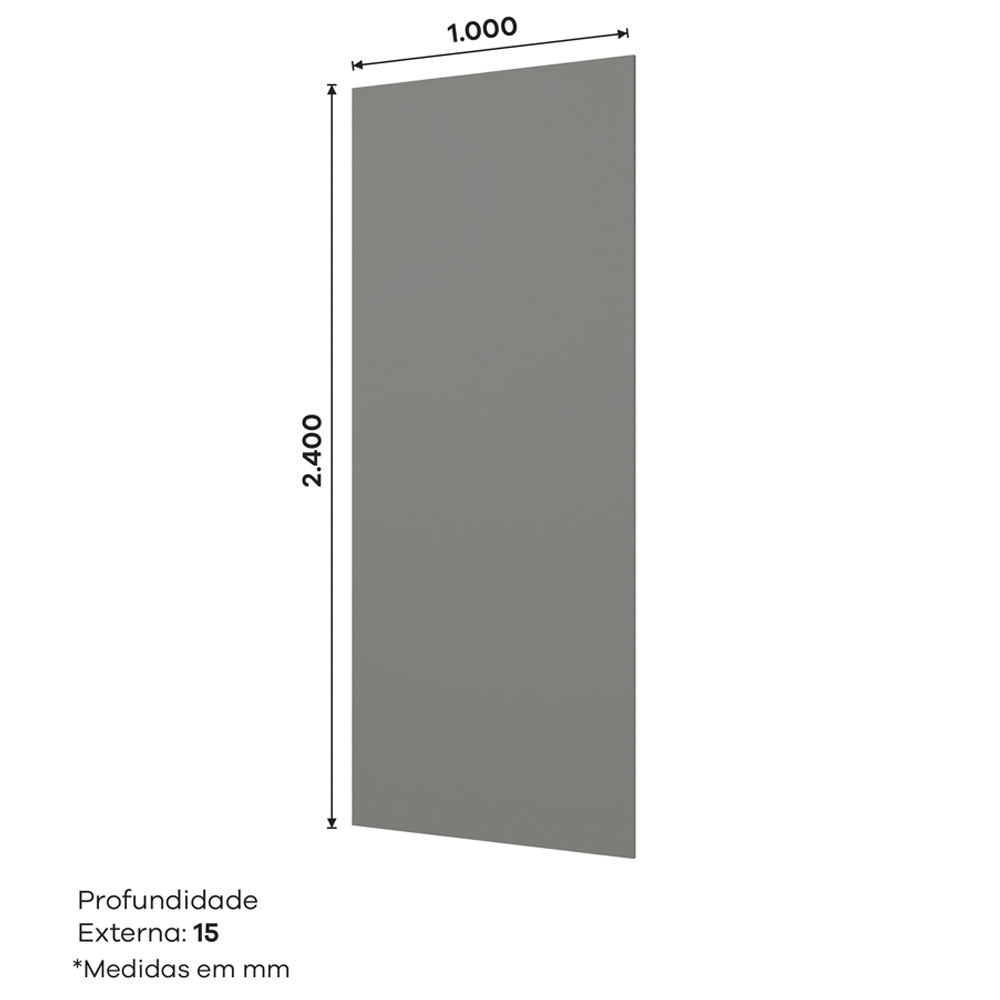 Painel Fechamento Lateral 240x100 cm O467 Americana Cinza Henn