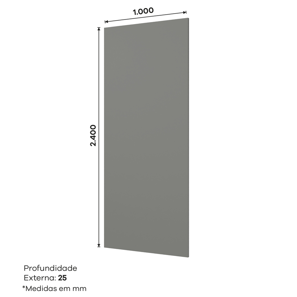 Painel Fechamento Lateral 240x100 cm O468 Americana Cinza Henn