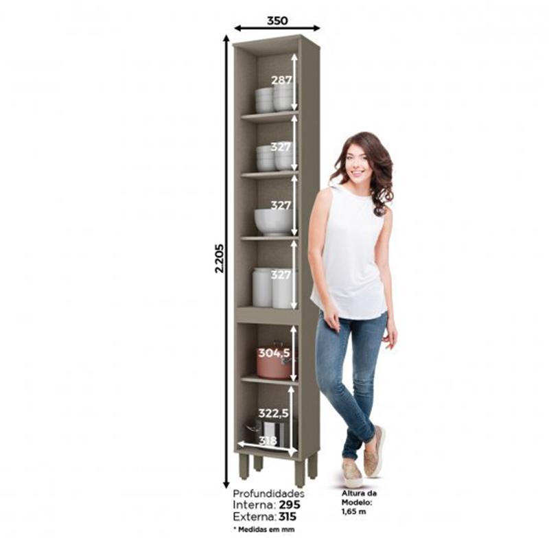 Paneleiro 2 Portas Connect Duna/Cristal - Móveis Henn