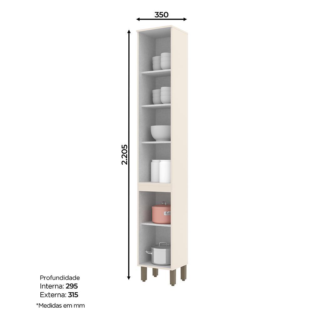 Paneleiro 2 Portas Connect Off White - Móveis Henn