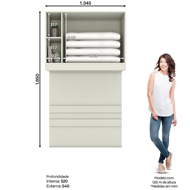 Ponte Solteiro Modulado Seletto 2 Portas Areia - Móveis Henn