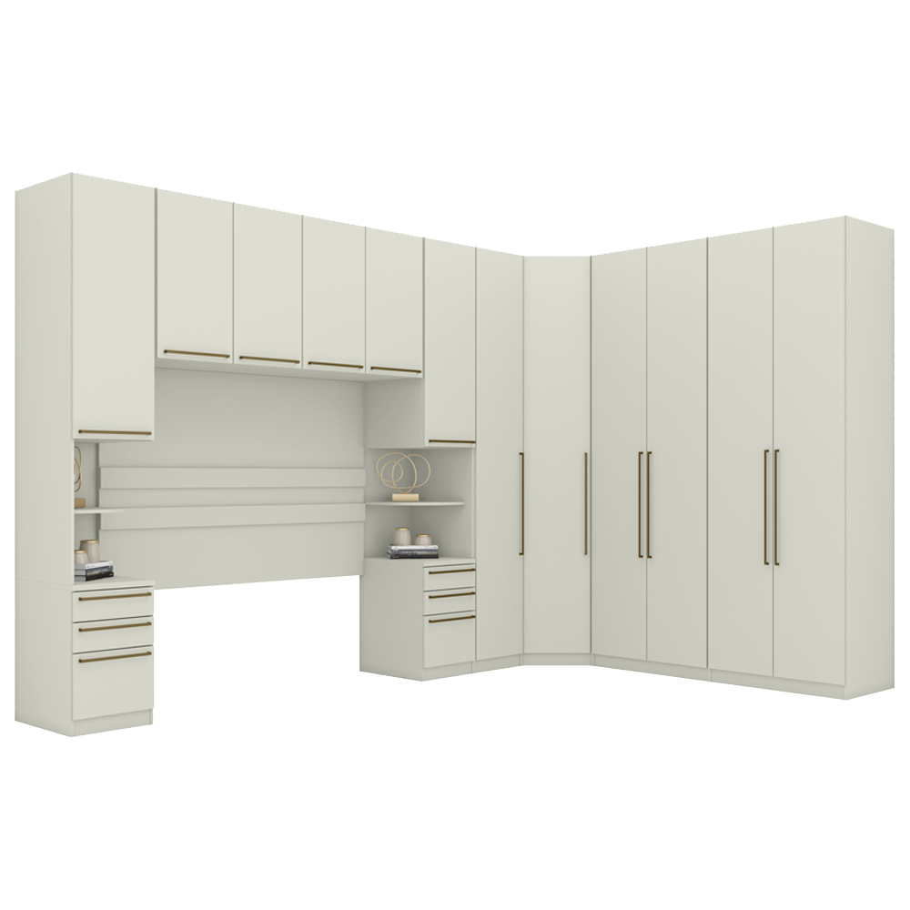 Quarto Casal Modulado Completo 7 Pecas Seletto Areia Henn