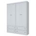 Roupeiro Americano 04 Portas Branco - Móveis Henn