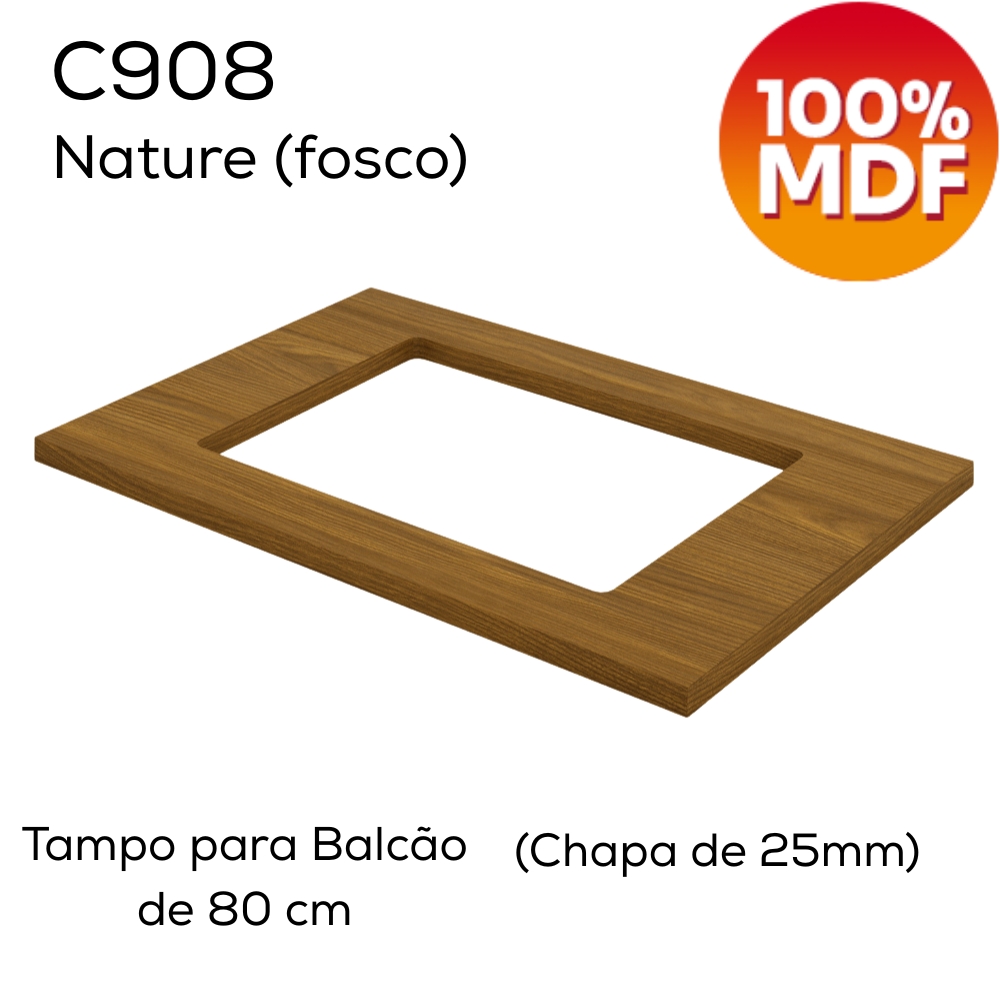 Tampo Para Balcao Cooktop 80 cm C908 Americana Nature Henn