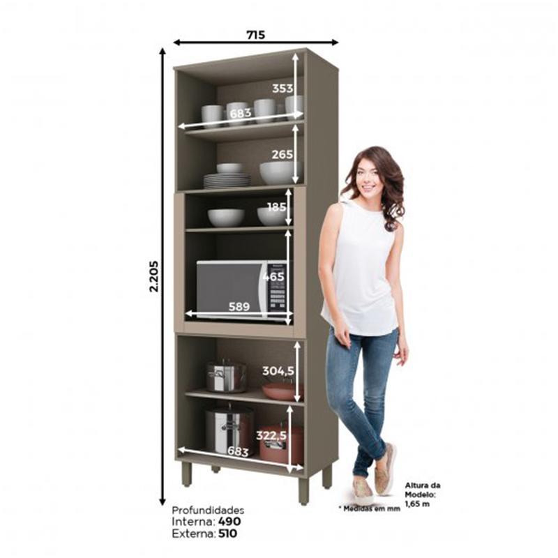 Torre Quente 1 Forno Connect Duna/Cristal - Móveis Henn