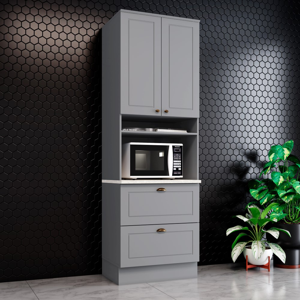 Torre Quente 2 Portas 2 Gav 72 cm C350 Americana Cinza Calcare Henn