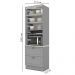 Torre Quente 2 Portas 2 Gav 72 cm C350 Americana Cinza Calcare Henn