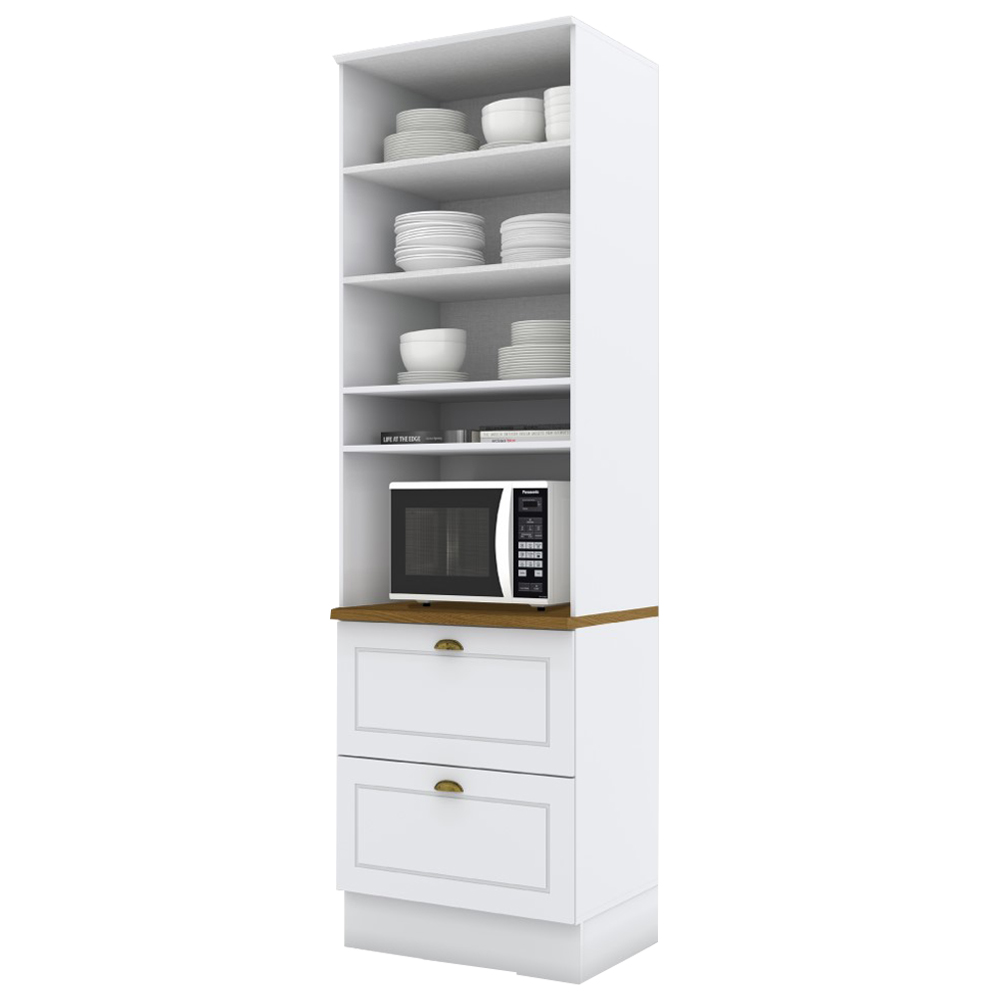 Torre Quente 2 Portas 2 Gav 72cm C350 Americana Branco Nature Henn