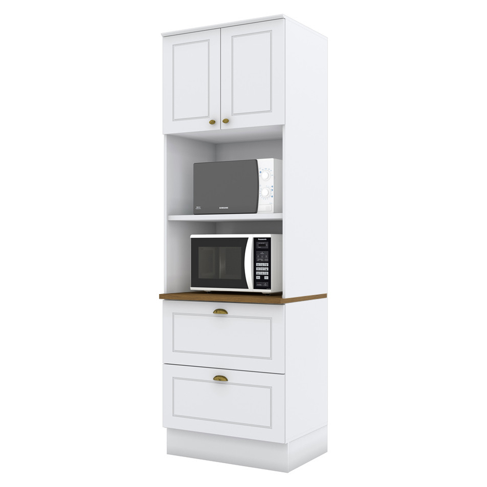 Torre Quente 2 Portas 2 Gav 72cm C351 Americana Branco Nature Henn