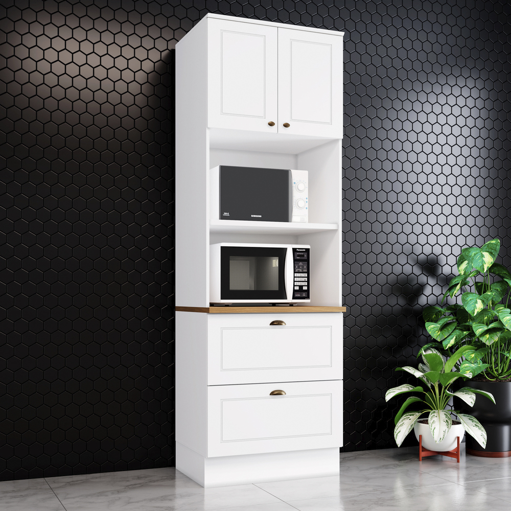 Torre Quente 2 Portas 2 Gav 72cm C351 Americana Branco Nature Henn