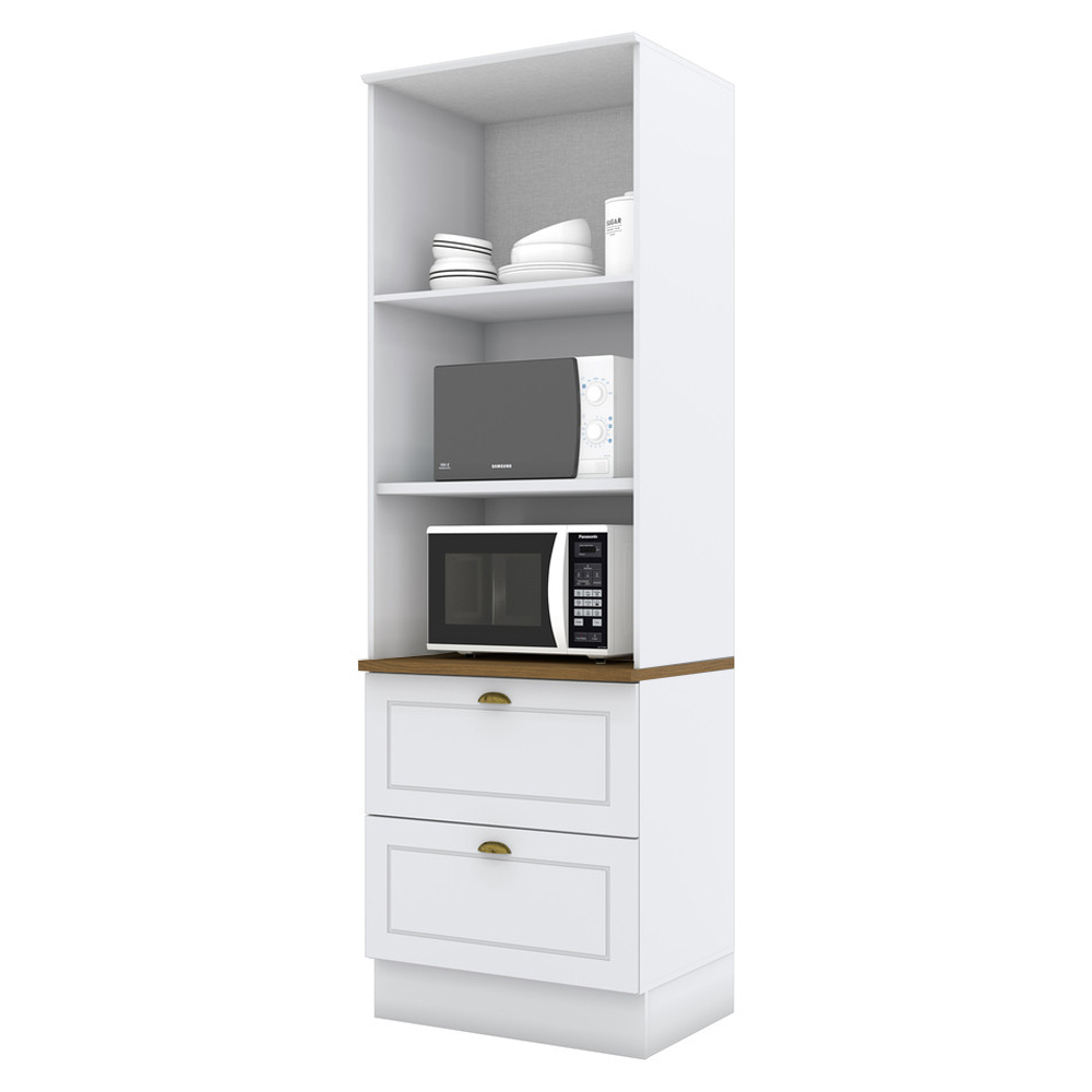 Torre Quente 2 Portas 2 Gav 72cm C351 Americana Branco Nature Henn