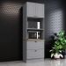 Torre Quente 2 Portas 2 Gav 72cm C351 Americana Cinza Nature Henn