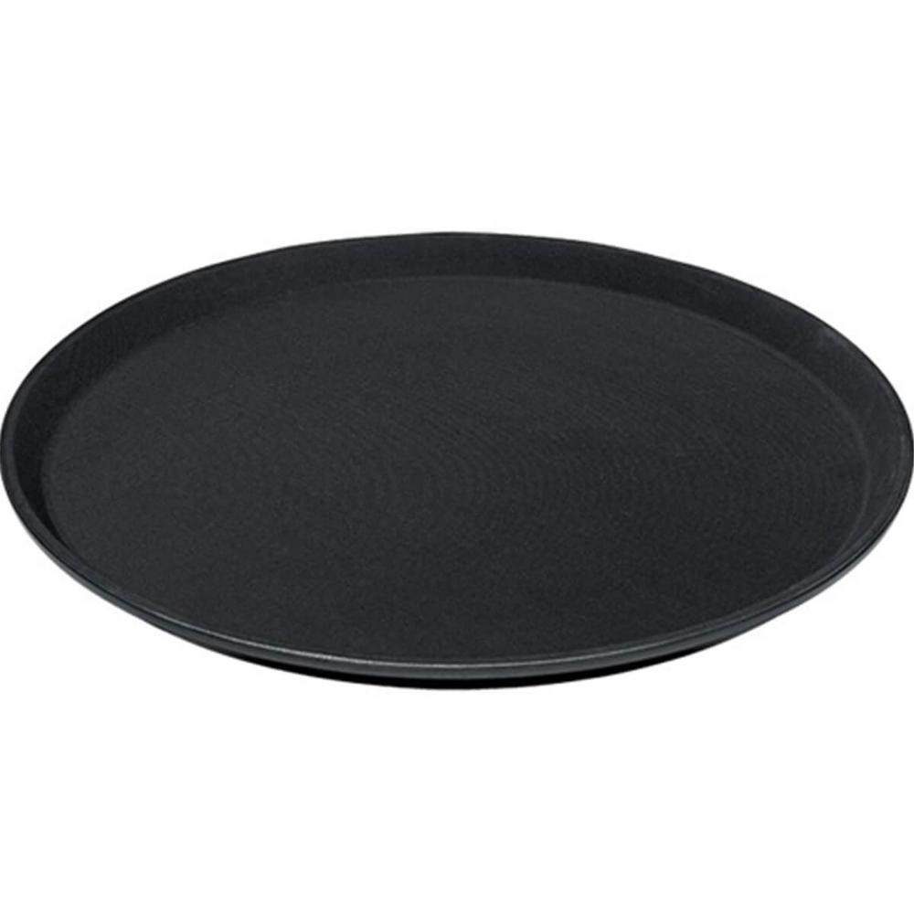 Bandeja Antiderrapante Preta Redonda 35cm para Garçom Garçonete Servir Bebidas