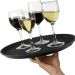Bandeja Antiderrapante Preta Redonda 35cm para Garçom Garçonete Servir Bebidas