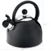 Chaleira de Inox com Apito 1,75L Cabo Fixo Preta Hercules para Cozinha Esquentar Ferver