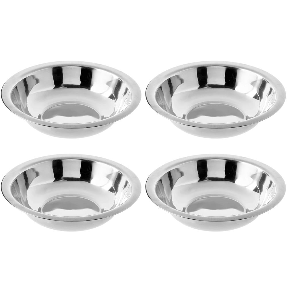 Conjunto de 4 Tigelas Inox Fundas 350ml Bowls Hercules Cumbucas Redondas 16cm