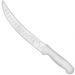 Faca de Açougue Inox Cabo Branco 10' Açougueiro Profissional Lâmina Curva Granton Edge Mundial
