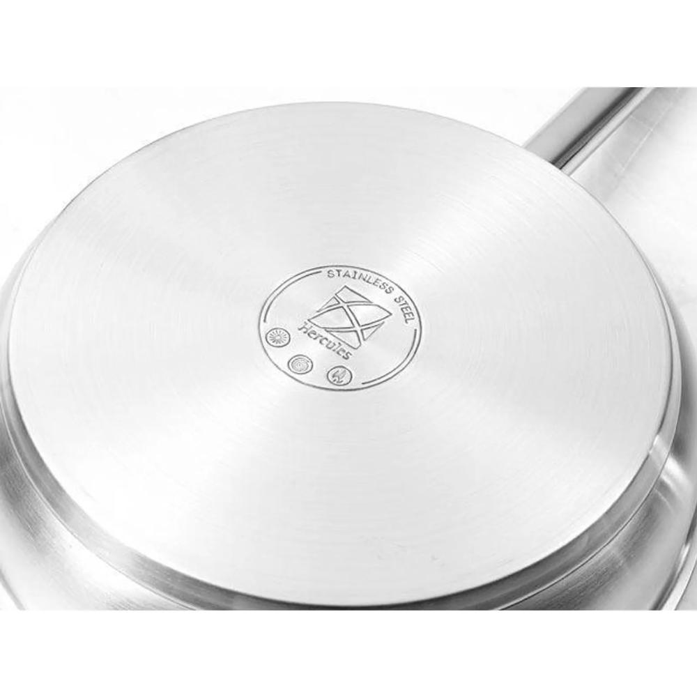 Frigideira Funda 28cm em Aço Inox com Fundo Triplo e Cabo Performance Hércules