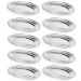 Kit 10 Travessas de Inox 25cm Oval para Servir Petiscos Saladas Porções Buffet Restaurante