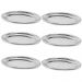 Kit 6 Travessas de Inox Grande Rasas 36,5cm Baixelas Ovais para Servir Saladas Carnes Hercules Mundial
