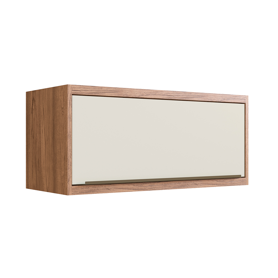 Armário Aéreo Ten 1 Porta Freijó e Argila 80 cm