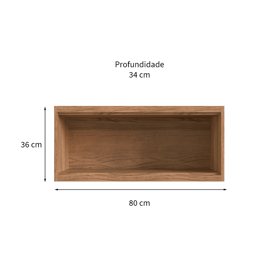 Armário Aéreo Ten 1 Porta Freijó e Argila 80 cm