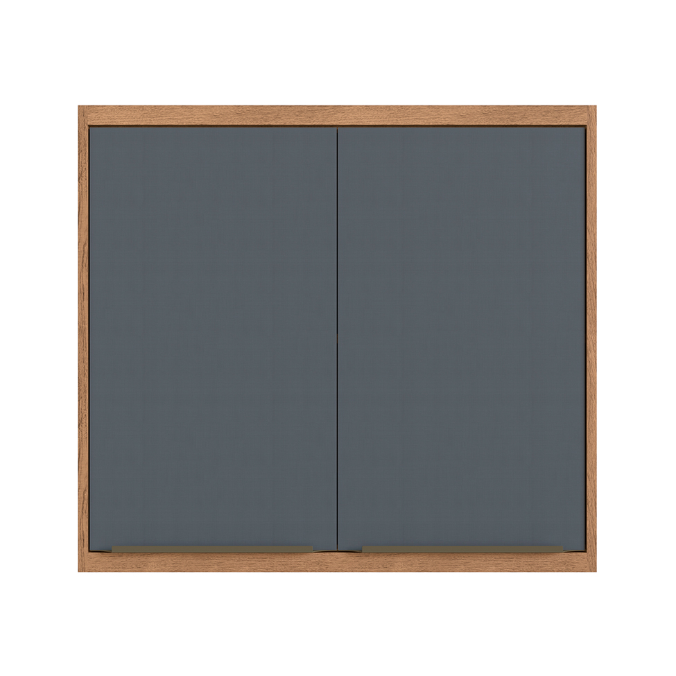 Armário Aéreo Ten 2 Portas Freijó e Grafito 80 cm
