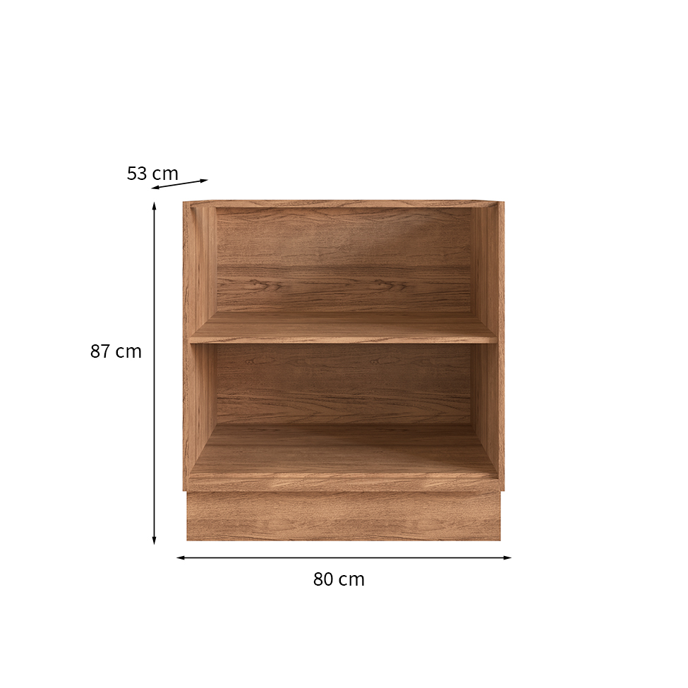 Balcão de Cozinha Ten 2 Portas Freijó e Grafito 80 cm