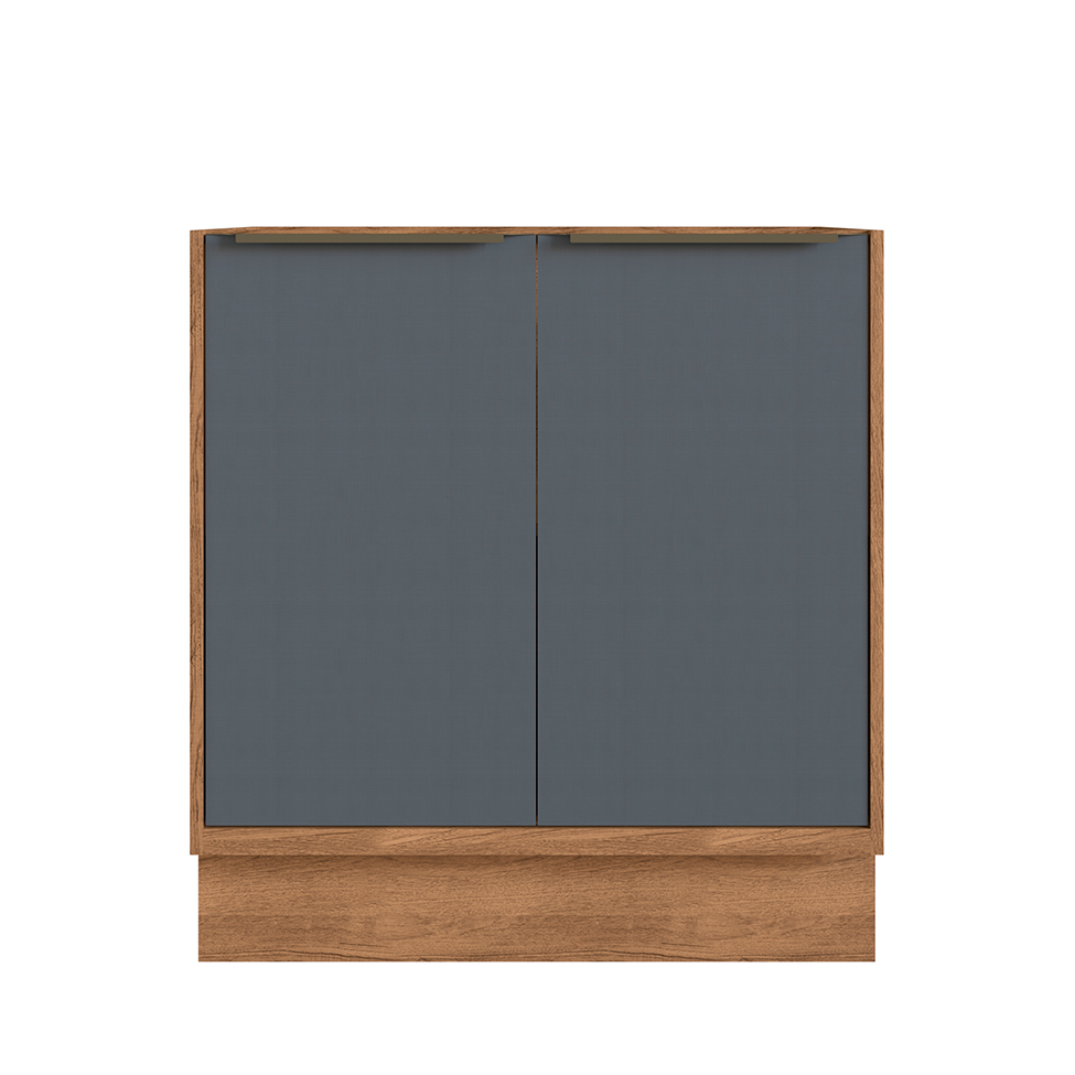 Balcão de Cozinha Ten 2 Portas Freijó e Grafito 80 cm