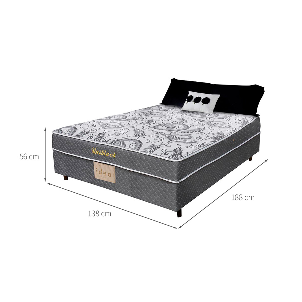 Cama Box Conjugado Uniblack Mola Bonnel Casal
