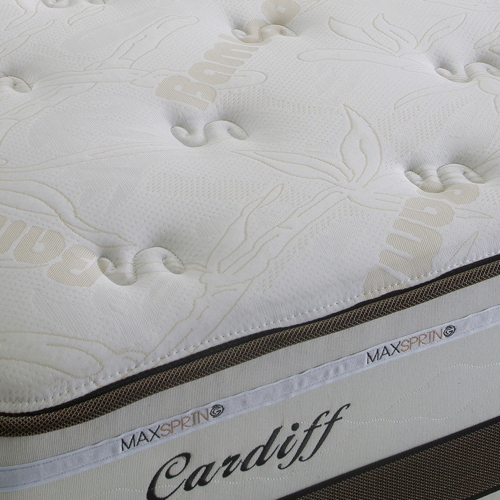 Colchão Casal Cardiff Mola Maxspring (30x138x188) Branco e Marrom