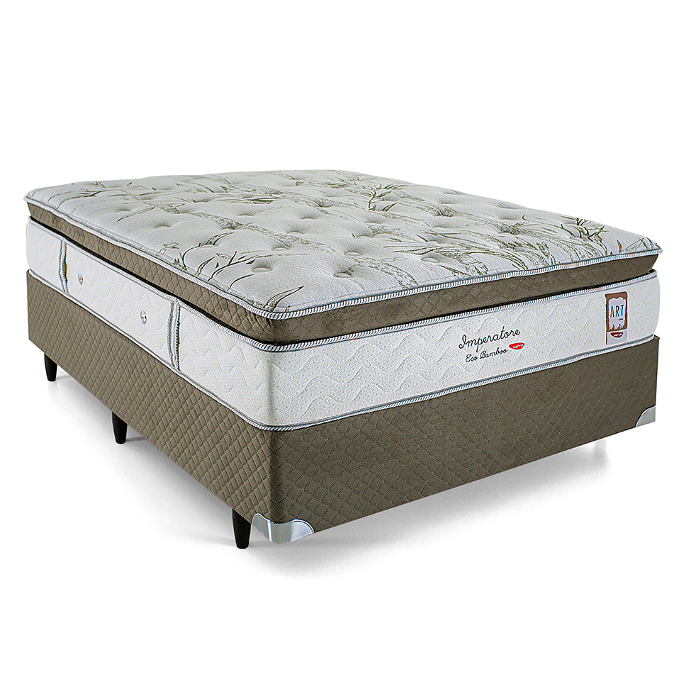 Colchão Casal Imperatore Mola Ensacada (34x138x188) Bege e Branco