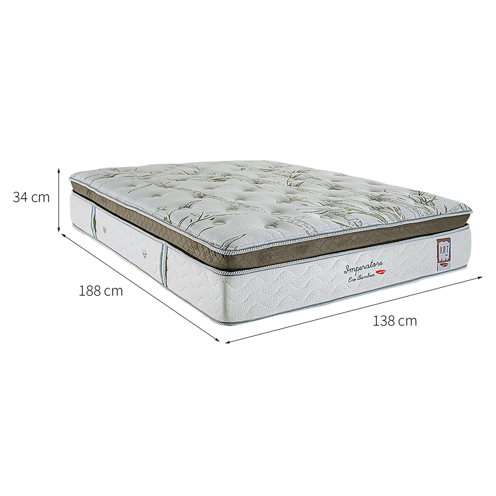 Colchão Casal Imperatore Mola Ensacada (34x138x188) Bege e Branco