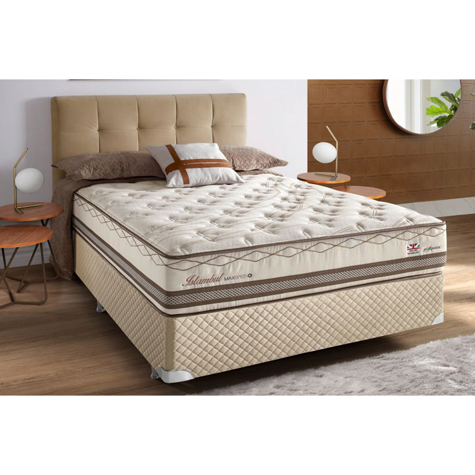 Colchão Casal Istambul Mola Maxspring (33x138x188) Bege e Branco