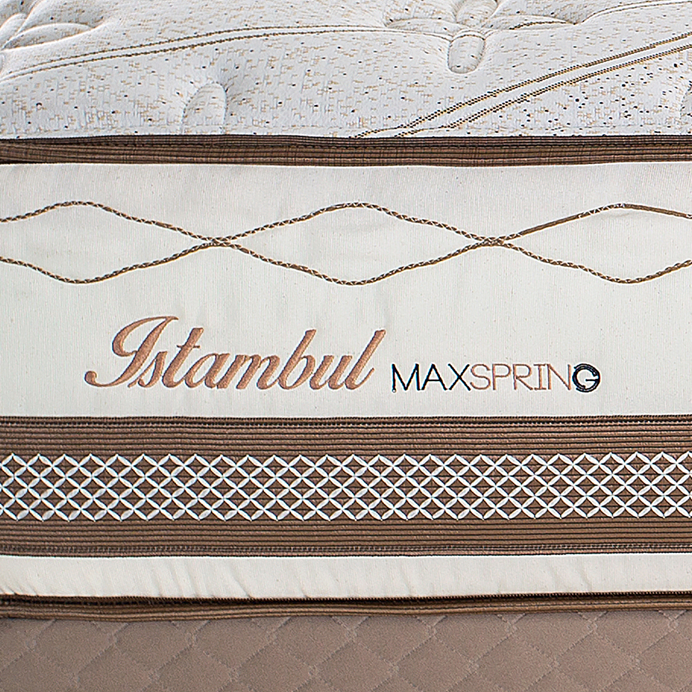 Colchão Casal Istambul Mola Maxspring (33x138x188) Bege e Branco