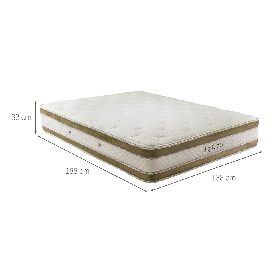 Colchão Casal Molas Bonnel Big Class (32x138x188) Branco