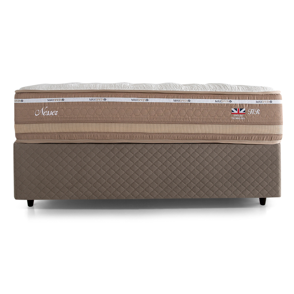 Colchão Casal Nesser Mola Maxspring (28x138x188) Bege e Branco