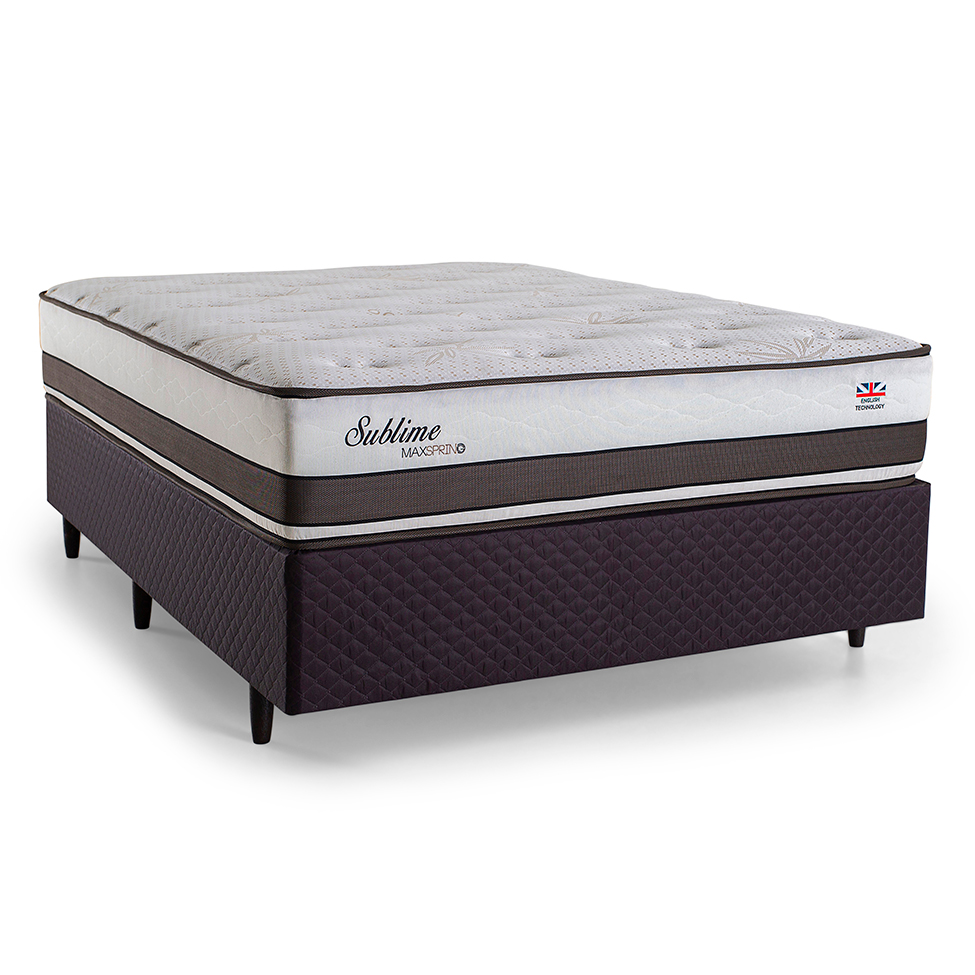 Colchão Casal Sublime Mola Maxspring (30x138x188) Branco e Marrom