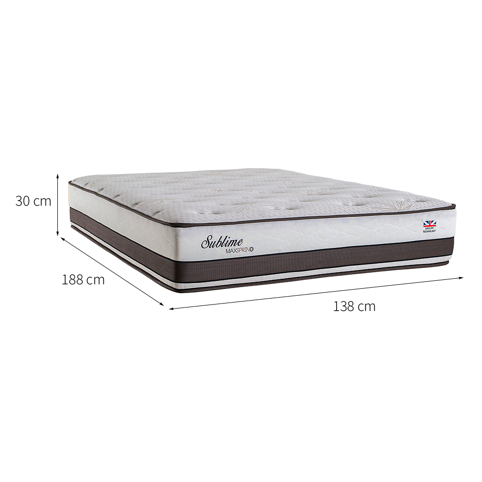 Colchão Casal Sublime Mola Maxspring (30x138x188) Branco e Marrom
