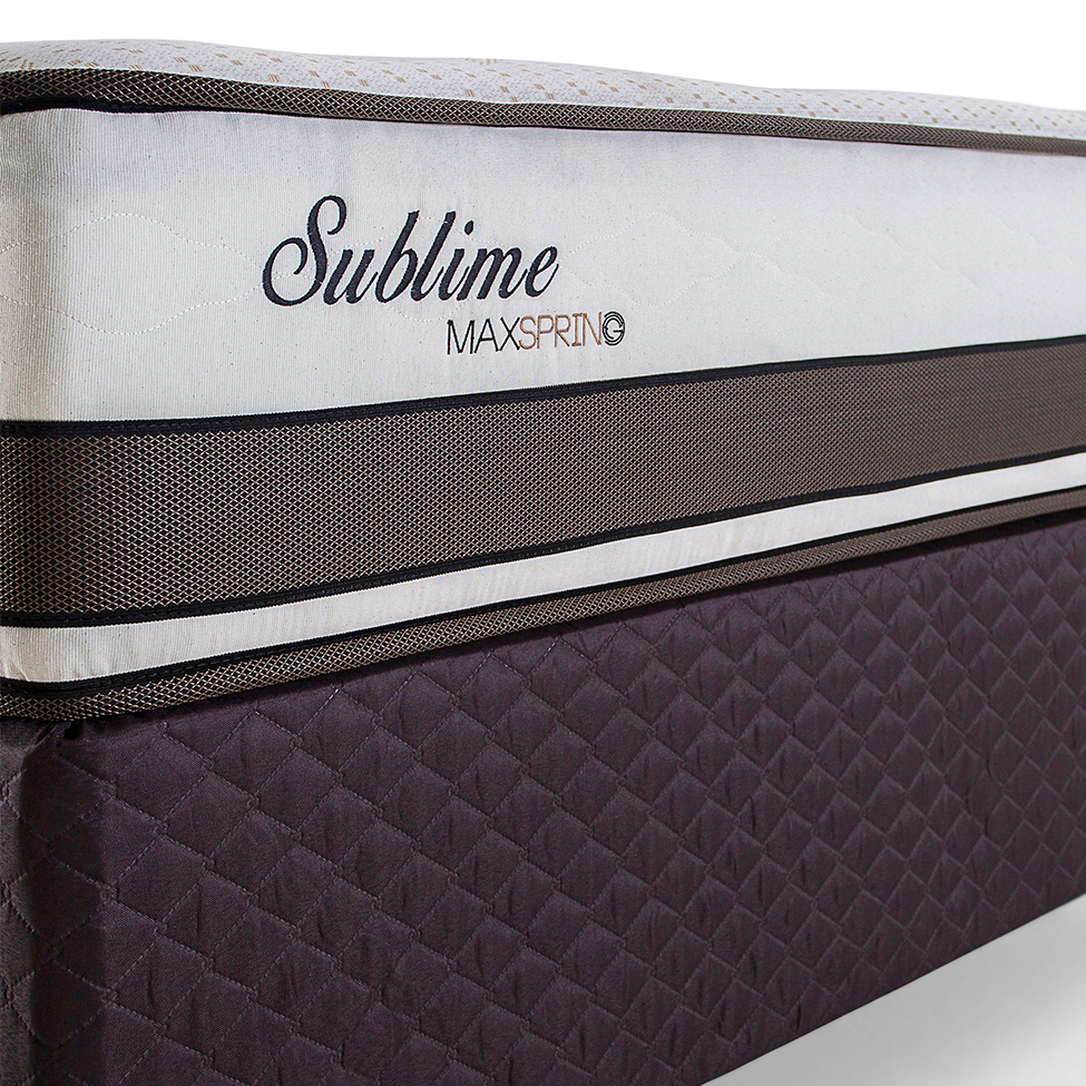 Colchão Casal Sublime Mola Maxspring (30x138x188) Branco e Marrom